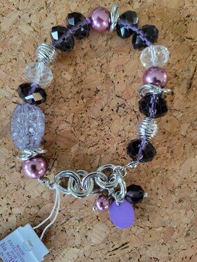 Lia Sophia Bracelet "Purple Haze" Stretch Brand New In Box